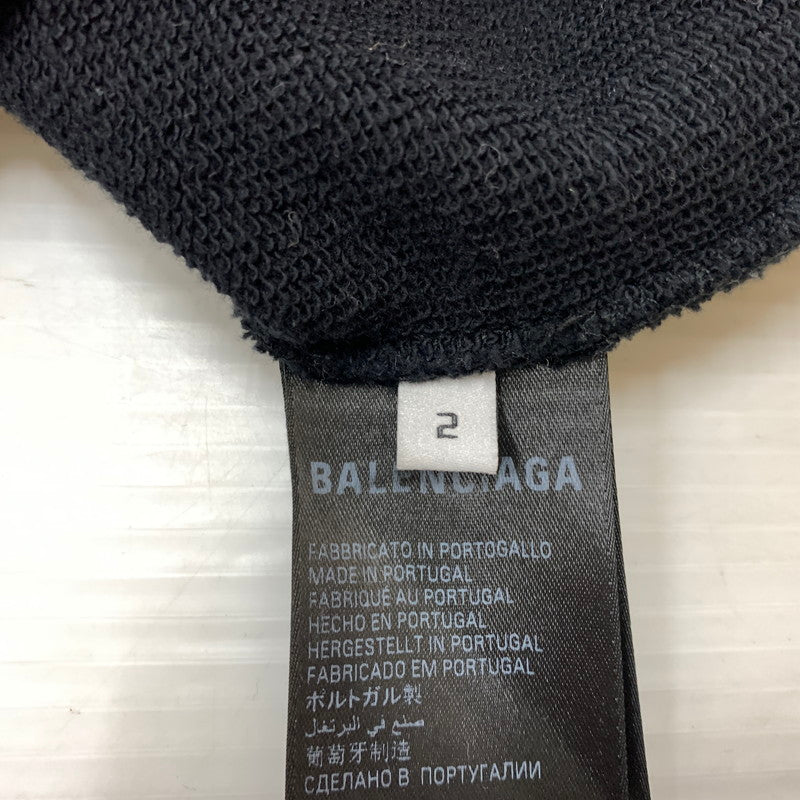 【中古品】【メンズ】 BALENCIAGA バレンシアガ 23AW METAL LOGO HOODIE 739024 TOVD8 メタル ロゴ フーディ トップス プルオーバーパーカー ダメージ加工 141-260429-ko-04-fuzh サイズ：2 カラー：ブラック 万代Net店