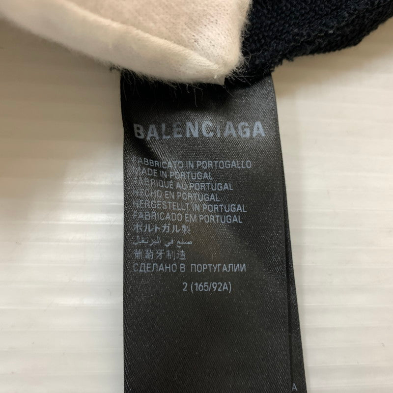 【中古品】【メンズ】 BALENCIAGA バレンシアガ 23AW METAL LOGO HOODIE 739024 TOVD8 メタル ロゴ フーディ トップス プルオーバーパーカー ダメージ加工 141-260429-ko-04-fuzh サイズ：2 カラー：ブラック 万代Net店