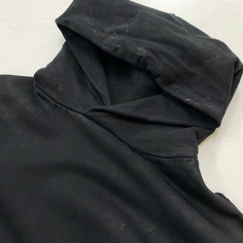 【中古品】【メンズ】 BALENCIAGA バレンシアガ 23AW METAL LOGO HOODIE 739024 TOVD8 メタル ロゴ フーディ トップス プルオーバーパーカー ダメージ加工 141-260429-ko-04-fuzh サイズ：2 カラー：ブラック 万代Net店