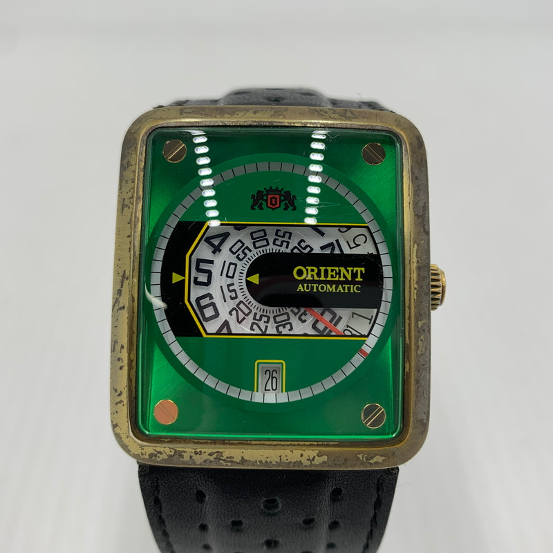 【現状渡し品】【メンズ】 ORIENT オリエント AUTOMATIC SQUARE ERAK-A0 オートマティック スクエア カバンシリーズ 自動巻き腕時計 197-260814-yo-11-tei カラー：ゴールド 万代Net店