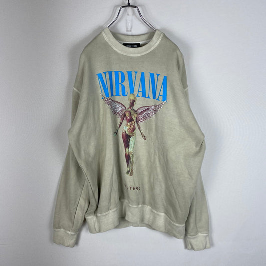 【中古品】【メンズ】 WINDANDSEA ウィンダンシー NIRVANA IN UTERO CREW NECK SWEAT ニルヴァーナ イン ユーテロ クルーネック スウェット トップス トレーナー 142-260427-ks-08-tei サイズ：L カラー：SAND BEIGE 万代Net店