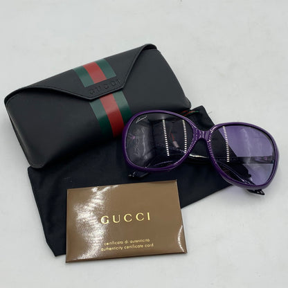 【中古品】【メンズ】 GUCCI グッチ GG3171 ウェブストライプ シェリーライン サングラス アイウェア アクセサリー 203-260503-ko-13-tei サイズ：59□15-135 カラー：パープル 万代Net店