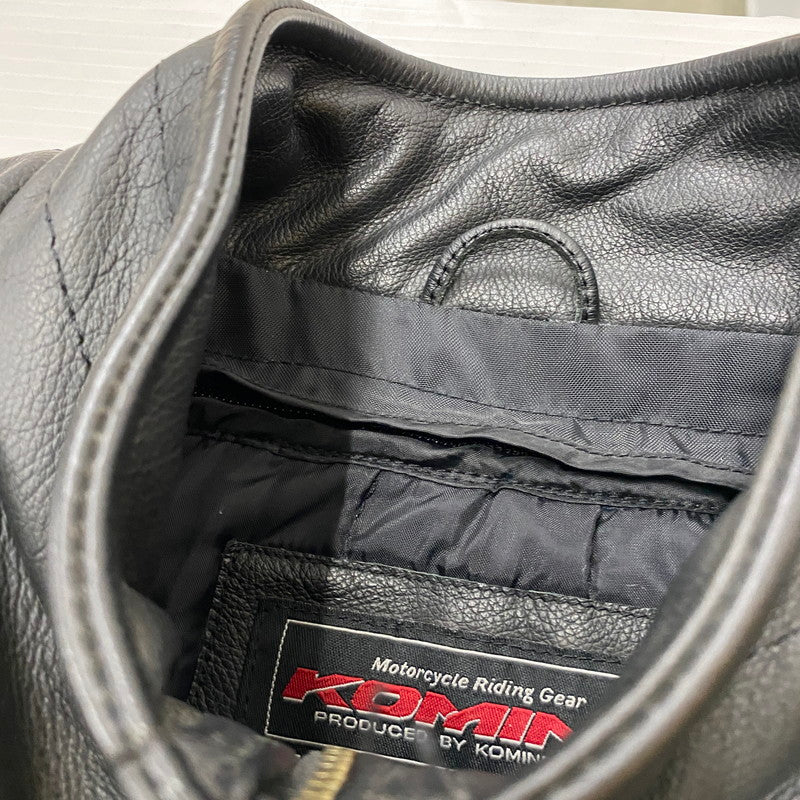 【中古品】【メンズ】 KOMINE コミネ LEATHER RIDERS JACKET レザー ライダース ジャケット アウター 145-260427-ks-12-tei サイズ：L カラー：ブラック 万代Net店