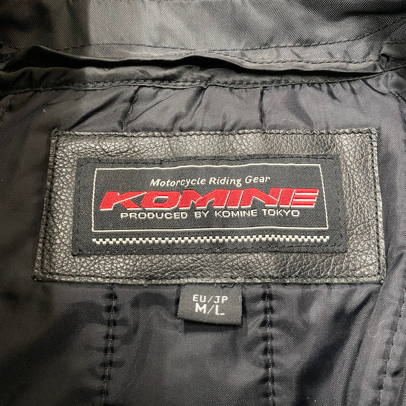 【中古品】【メンズ】 KOMINE コミネ LEATHER RIDERS JACKET レザー ライダース ジャケット アウター 145-260427-ks-12-tei サイズ：L カラー：ブラック 万代Net店