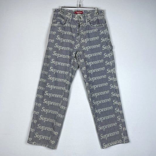 【中古品】【メンズ】 Supreme シュプリーム 24SS DENIM PAINTER PANT デニム ペインター パンツ ボトムス 149-260502-yo-05-tei サイズ：30 カラー：ストライプ 万代Net店