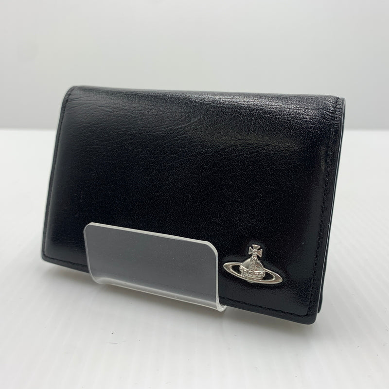【中古品】【メンズ】 Vivienne Westwood ヴィヴィアン・ウエストウッド LEATHER CARD CASE レザー カードケース 財布 二つ折り 208-260712-ko-06-tei カラー：ブラック 万代Net店