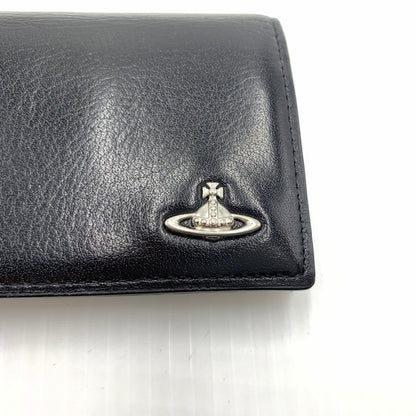 【中古品】【メンズ】 Vivienne Westwood ヴィヴィアン・ウエストウッド LEATHER CARD CASE レザー カードケース 財布 二つ折り 208-260712-ko-06-tei カラー：ブラック 万代Net店