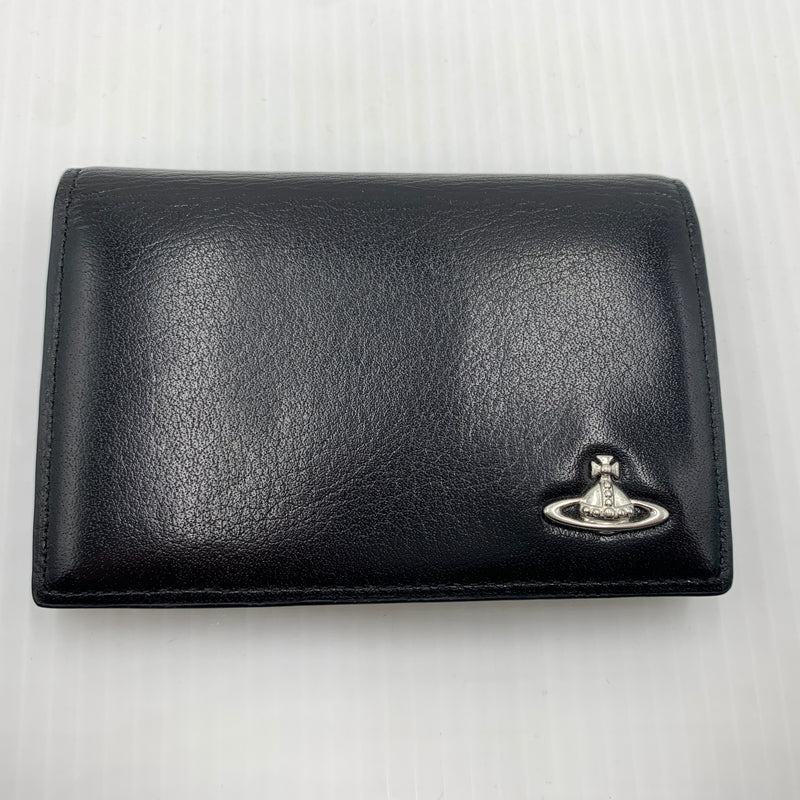 【中古品】【メンズ】 Vivienne Westwood ヴィヴィアン・ウエストウッド LEATHER CARD CASE レザー カードケース 財布 二つ折り 208-260712-ko-06-tei カラー：ブラック 万代Net店