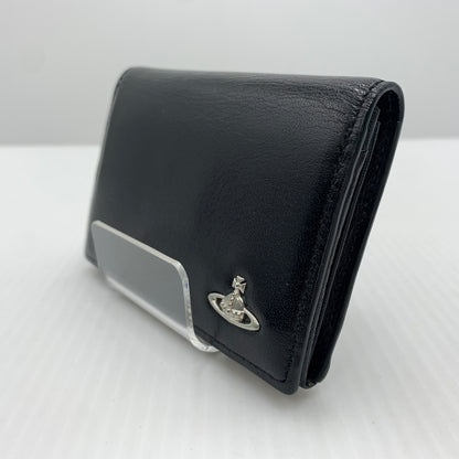 【中古品】【メンズ】 Vivienne Westwood ヴィヴィアン・ウエストウッド LEATHER CARD CASE レザー カードケース 財布 二つ折り 208-260712-ko-06-tei カラー：ブラック 万代Net店