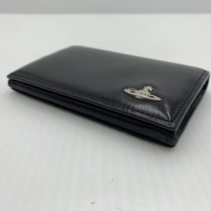 【中古品】【メンズ】 Vivienne Westwood ヴィヴィアン・ウエストウッド LEATHER CARD CASE レザー カードケース 財布 二つ折り 208-260712-ko-06-tei カラー：ブラック 万代Net店