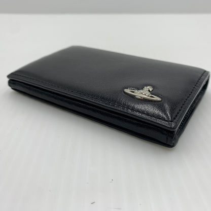 【中古品】【メンズ】 Vivienne Westwood ヴィヴィアン・ウエストウッド LEATHER CARD CASE レザー カードケース 財布 二つ折り 208-260712-ko-06-tei カラー：ブラック 万代Net店