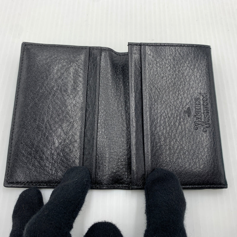 【中古品】【メンズ】 Vivienne Westwood ヴィヴィアン・ウエストウッド LEATHER CARD CASE レザー カードケース 財布 二つ折り 208-260712-ko-06-tei カラー：ブラック 万代Net店