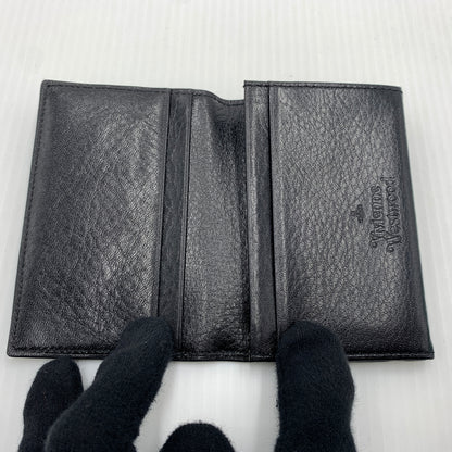 【中古品】【メンズ】 Vivienne Westwood ヴィヴィアン・ウエストウッド LEATHER CARD CASE レザー カードケース 財布 二つ折り 208-260712-ko-06-tei カラー：ブラック 万代Net店