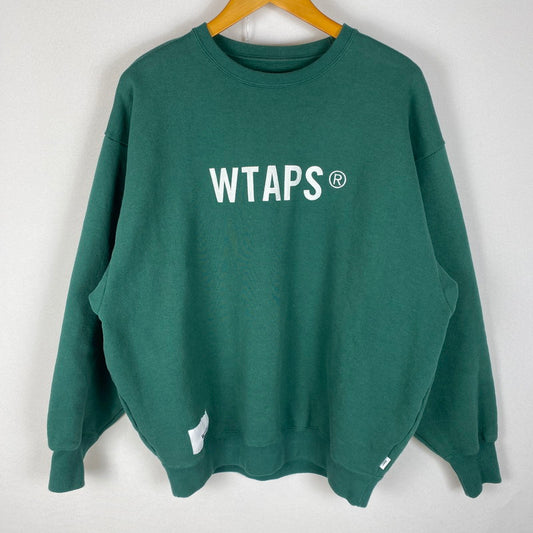 【中古品】【メンズ】 WTAPS ダブルタップス SIGN/SWEATER/COTTON 241ATDT-CSM01 サイン セーター コットン トップス トレーナー 142-260501-ks-10-tei サイズ：3 カラー：グリーン 万代Net店