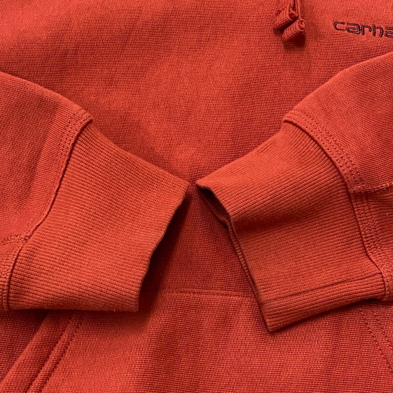【中古品】【メンズ】 Carhartt WIP カーハート ワークインプログレス HOODED AMERICAN SCRIPT SWEAT IO28279 フーデッド アメリカン スクリプト スウェット トップス プルオーバーパーカー 145-260501-ks-16-tei サイズ：XS カラー：オレンジ 万代Net店