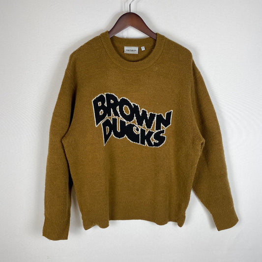 【中古品】【メンズ】 Carhartt WIP カーハート ワークインプログレス BROWN DUCKS SWEATER I033863 ブラウン ダック セーター 長袖 トップス ニット 145-260501-ks-19-tei サイズ：S カラー：ブラウン 万代Net店