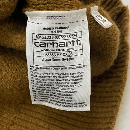 【中古品】【メンズ】 Carhartt WIP カーハート ワークインプログレス BROWN DUCKS SWEATER I033863 ブラウン ダック セーター 長袖 トップス ニット 145-260501-ks-19-tei サイズ：S カラー：ブラウン 万代Net店
