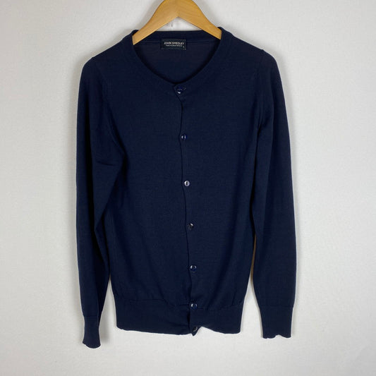 【中古品】【メンズ】 JOHN SMEDLEY ジョンスメドレー WOOL KNIT CARDIGAN ウール ニット カーディガン 長袖 トップス 141-260501-ks-20-tei サイズ：S カラー：ネイビー 万代Net店