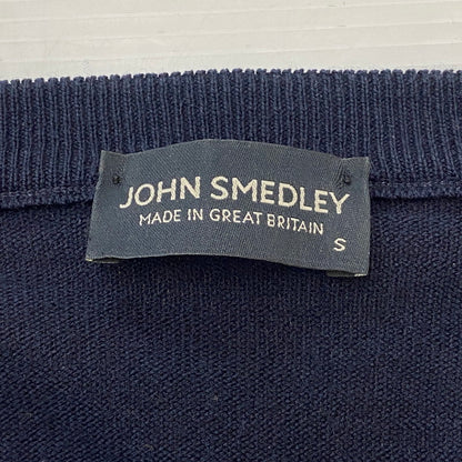 【中古品】【メンズ】 JOHN SMEDLEY ジョンスメドレー WOOL KNIT CARDIGAN ウール ニット カーディガン 長袖 トップス 141-260501-ks-20-tei サイズ：S カラー：ネイビー 万代Net店