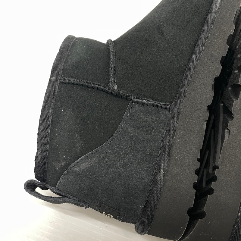 【中古品】【メンズ】 UGG アグ M CLASSIC ULTRA MINI 1137391 CLASSIC ウルトラ ミニ ムートン ブーツ 靴 164-261014-yo-29-teih サイズ：27cm カラー：ブラック 万代Net店