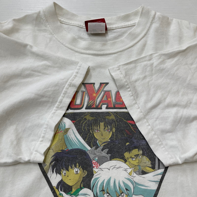 【現状渡し品】【メンズ】 00's INU YASHA S/S PRINT TEE 00年代 犬夜叉 ショートスリーブ プリント Tシャツ 半袖 トップス ANVILボディ 145-260507-ks-22-tei サイズ：L/※シミ汚れあり カラー：ホワイト 万代Net店