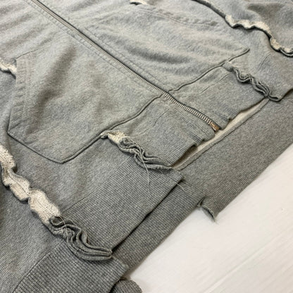 【中古品】【メンズ】 DISCOVERED ディスカバード × CHAMPION チャンピオン 別注 コラボ WIDE SWEAT HOODIE ワイド スウェット フーディ トップス フルジップパーカー 再構築 140-260504-ko-09-fuzh サイズ：不明 カラー：グレー 万代Net店