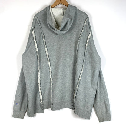 【中古品】【メンズ】 DISCOVERED ディスカバード × CHAMPION チャンピオン 別注 コラボ WIDE SWEAT HOODIE ワイド スウェット フーディ トップス フルジップパーカー 再構築 140-260504-ko-09-fuzh サイズ：不明 カラー：グレー 万代Net店