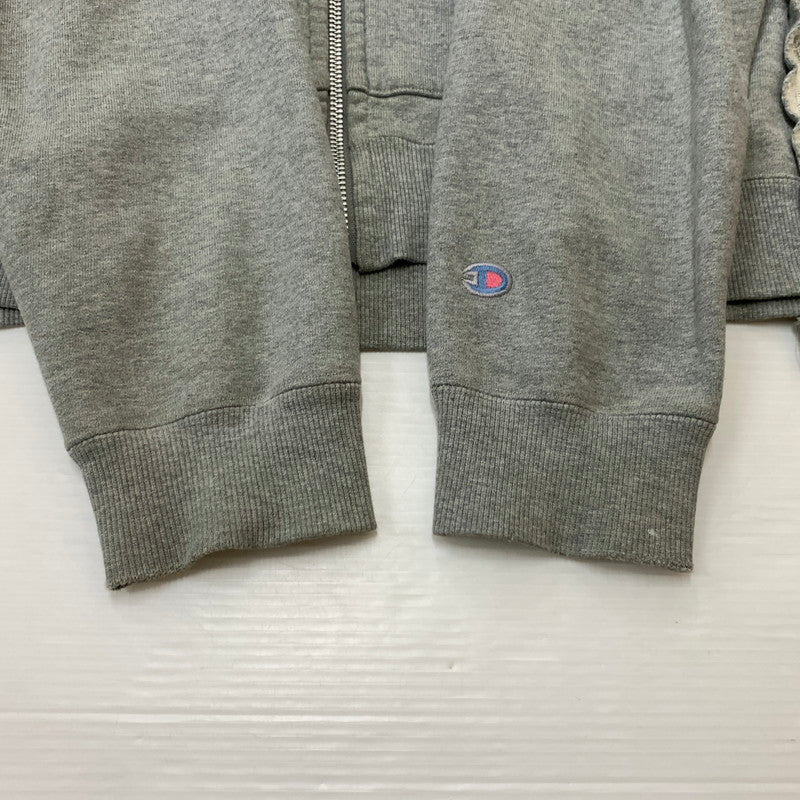 【中古品】【メンズ】 DISCOVERED ディスカバード × CHAMPION チャンピオン 別注 コラボ WIDE SWEAT HOODIE ワイド スウェット フーディ トップス フルジップパーカー 再構築 140-260504-ko-09-fuzh サイズ：不明 カラー：グレー 万代Net店