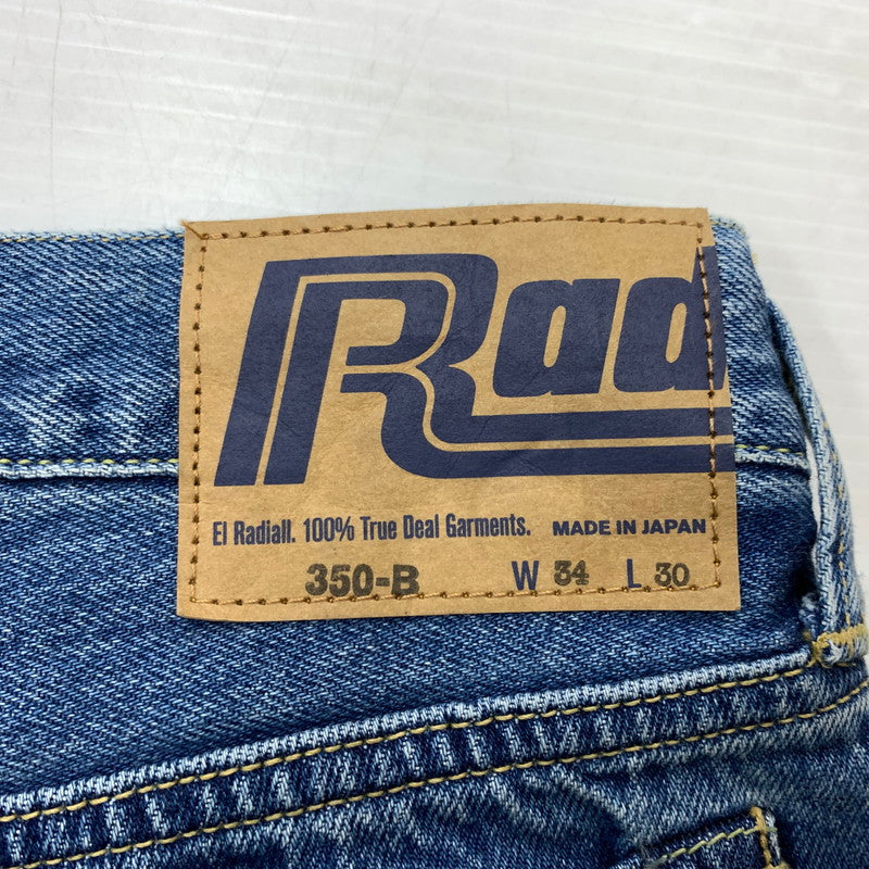 【中古品】【メンズ】 RADIALL ラディアル KUSTOM 350B STRAIGHT FIT PANTS RAD-DNM-PT011-02 ストレート フィット パンツ ボトムス デニムパンツ ジーンズ ウォッシュ加工 153-260504-ko-23-tei サイズ：34 カラー：ライトインディゴ 万代Net店