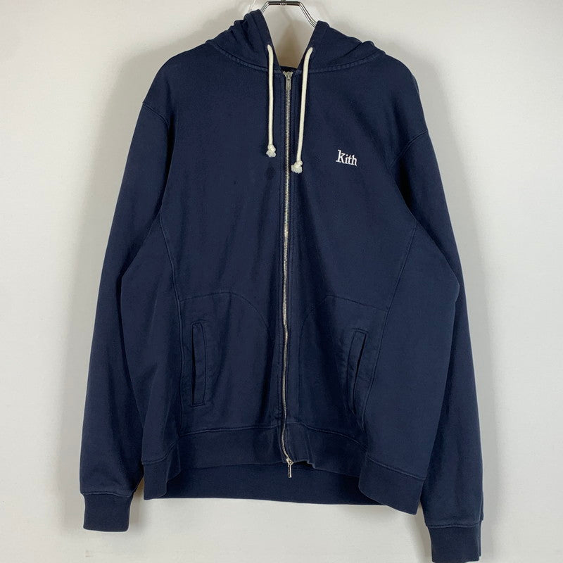 【中古品】【メンズ】 KITH キス ZIP UP HOODIE KHM030310 ジップアップ フーディ トップス フルジップパーカー 142-260504-ko-07-tei サイズ：XL カラー：ネイビー 万代Net店