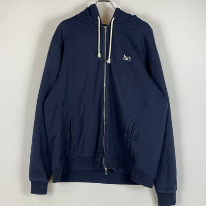 【中古品】【メンズ】 KITH キス ZIP UP HOODIE KHM030310 ジップアップ フーディ トップス フルジップパーカー 142-260504-ko-07-tei サイズ：XL カラー：ネイビー 万代Net店