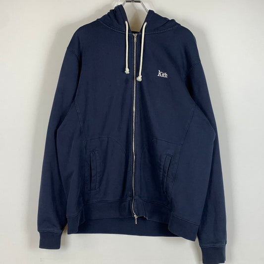 【中古品】【メンズ】 KITH キス ZIP UP HOODIE KHM030310 ジップアップ フーディ トップス フルジップパーカー 142-260504-ko-07-tei サイズ：XL カラー：ネイビー 万代Net店