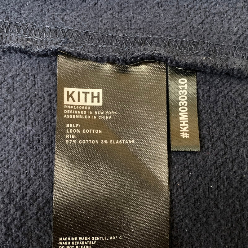 【中古品】【メンズ】 KITH キス ZIP UP HOODIE KHM030310 ジップアップ フーディ トップス フルジップパーカー 142-260504-ko-07-tei サイズ：XL カラー：ネイビー 万代Net店