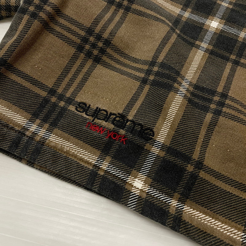 【中古品】【メンズ】 Supreme シュプリーム 21SS PLAID SWEAT SHORT プレイド スウェット ショーツ ボトムス ハーフパンツ ショートパンツ 149-260502-yo-07-tei サイズ：XL カラー：ブラウン 万代Net店