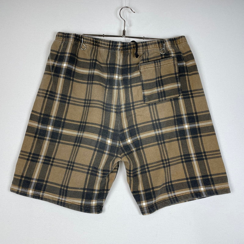 【中古品】【メンズ】 Supreme シュプリーム 21SS PLAID SWEAT SHORT プレイド スウェット ショーツ ボトムス ハーフパンツ ショートパンツ 149-260502-yo-07-tei サイズ：XL カラー：ブラウン 万代Net店