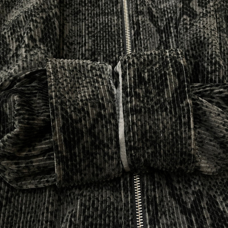 【中古品】【メンズ】 Supreme シュプリーム 20AW SNAKESKIN CORDUROY ZIP UP SHIRT スネークスキン コーデュロイ ジップアップ シャツジャケット ライトアウター 149-260502-yo-08-fuzh サイズ：XL カラー：グレー/ブラック 万代Net店