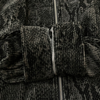 【中古品】【メンズ】 Supreme シュプリーム 20AW SNAKESKIN CORDUROY ZIP UP SHIRT スネークスキン コーデュロイ ジップアップ シャツジャケット ライトアウター 149-260502-yo-08-fuzh サイズ：XL カラー：グレー/ブラック 万代Net店