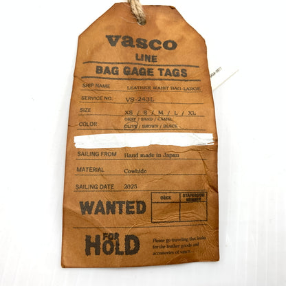 【中古品】【メンズ】 vasco ヴァスコ LEATHER WAIST BAG LARGE カバン VS-243L レザー ウエスト バッグ カバン ボディバッグ ラージ 188-260723-ko-06-tei サイズ：L カラー：オリーブ 万代Net店