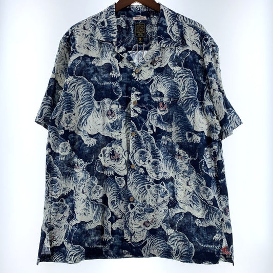 【中古品】【メンズ】 GYPSY＆SONS ジプシーアンドサンズ INDIGO HUNDLED TIGER SHIRTS GS2449926A インディゴ 百虎 シャツ 半袖 トップス 140-260615-yo-13-tei サイズ：03 カラー：ブルー 万代Net店
