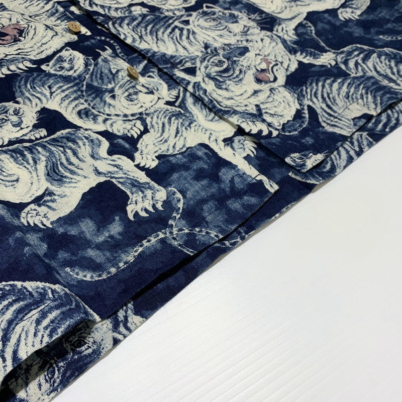 【中古品】【メンズ】 GYPSY＆SONS ジプシーアンドサンズ INDIGO HUNDLED TIGER SHIRTS GS2449926A インディゴ 百虎 シャツ 半袖 トップス 140-260615-yo-13-tei サイズ：03 カラー：ブルー 万代Net店