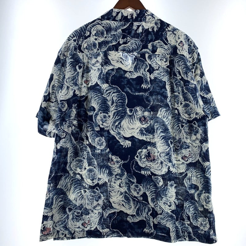 【中古品】【メンズ】 GYPSY＆SONS ジプシーアンドサンズ INDIGO HUNDLED TIGER SHIRTS GS2449926A インディゴ 百虎 シャツ 半袖 トップス 140-260615-yo-13-tei サイズ：03 カラー：ブルー 万代Net店