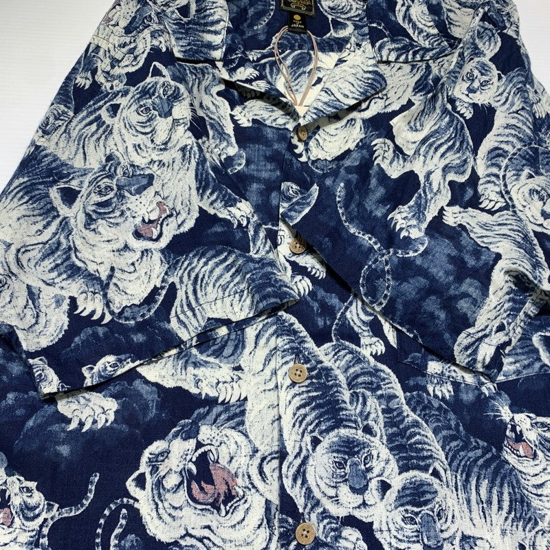 【中古品】【メンズ】 GYPSY＆SONS ジプシーアンドサンズ INDIGO HUNDLED TIGER SHIRTS GS2449926A インディゴ 百虎 シャツ 半袖 トップス 140-260615-yo-13-tei サイズ：03 カラー：ブルー 万代Net店