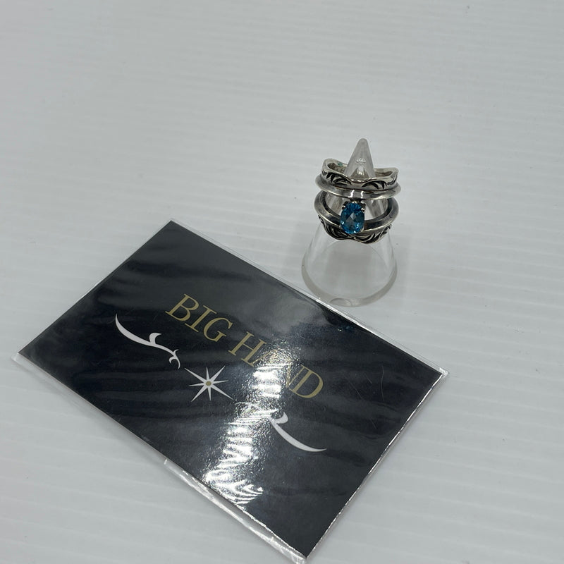 【中古品】【メンズ】 BIG HAND ビッグハンド BLUE TOPAZ RING ACCESSORY ブルートパーズリング アクセサリー 指輪 191-260720-ss-04-tei サイズ：9.5号 カラー：シルバー 万代Net店