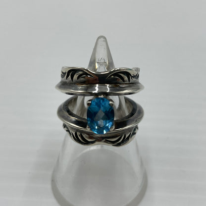 【中古品】【メンズ】 BIG HAND ビッグハンド BLUE TOPAZ RING ACCESSORY ブルートパーズリング アクセサリー 指輪 191-260720-ss-04-tei サイズ：9.5号 カラー：シルバー 万代Net店