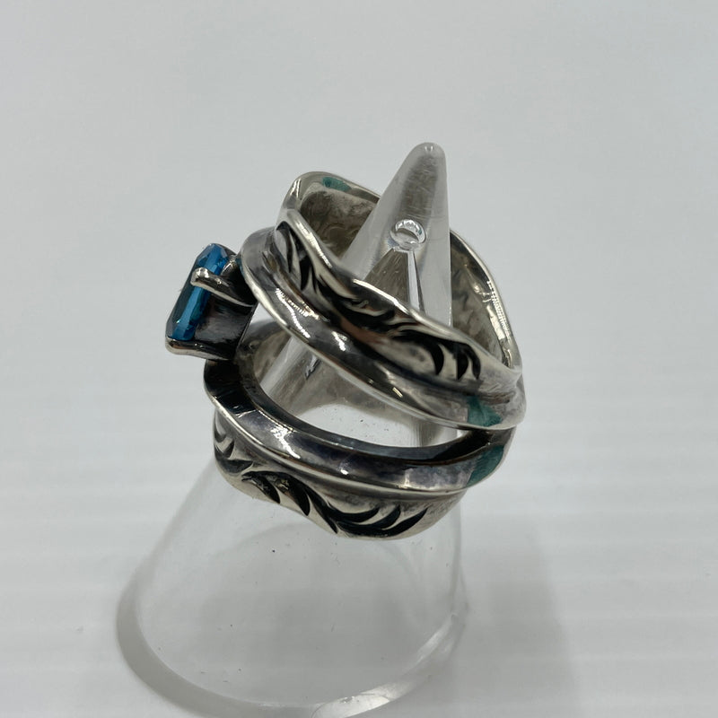 【中古品】【メンズ】 BIG HAND ビッグハンド BLUE TOPAZ RING ACCESSORY ブルートパーズリング アクセサリー 指輪 191-260720-ss-04-tei サイズ：9.5号 カラー：シルバー 万代Net店