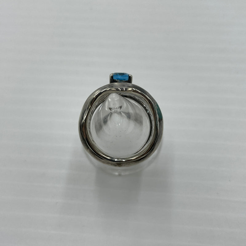 【中古品】【メンズ】 BIG HAND ビッグハンド BLUE TOPAZ RING ACCESSORY ブルートパーズリング アクセサリー 指輪 191-260720-ss-04-tei サイズ：9.5号 カラー：シルバー 万代Net店