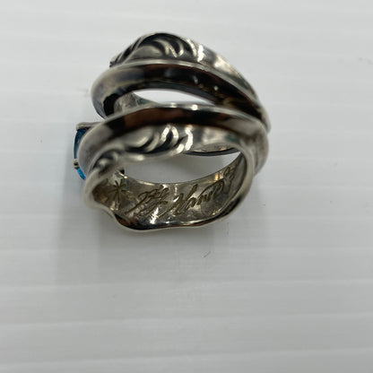 【中古品】【メンズ】 BIG HAND ビッグハンド BLUE TOPAZ RING ACCESSORY ブルートパーズリング アクセサリー 指輪 191-260720-ss-04-tei サイズ：9.5号 カラー：シルバー 万代Net店