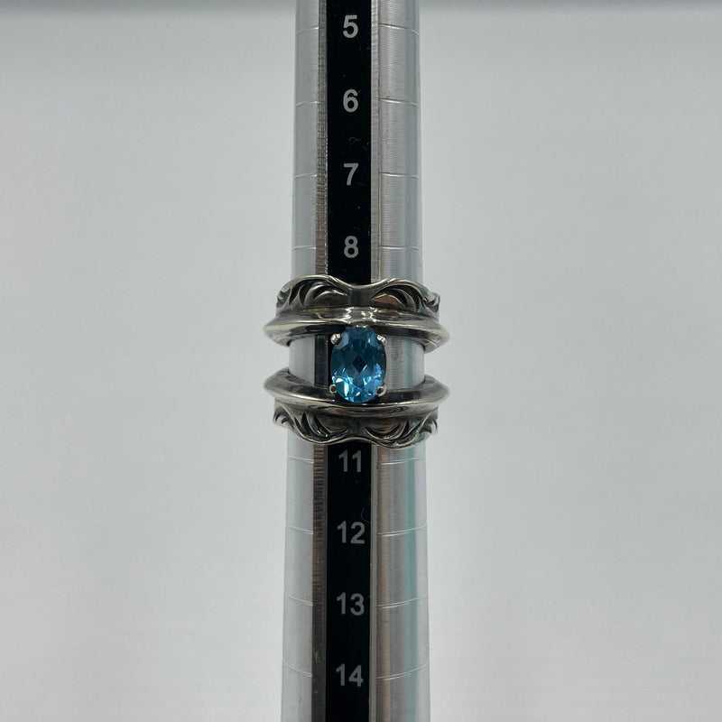 【中古品】【メンズ】 BIG HAND ビッグハンド BLUE TOPAZ RING ACCESSORY ブルートパーズリング アクセサリー 指輪 191-260720-ss-04-tei サイズ：9.5号 カラー：シルバー 万代Net店