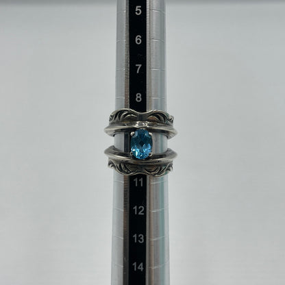 【中古品】【メンズ】 BIG HAND ビッグハンド BLUE TOPAZ RING ACCESSORY ブルートパーズリング アクセサリー 指輪 191-260720-ss-04-tei サイズ：9.5号 カラー：シルバー 万代Net店