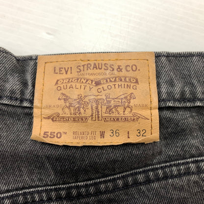 【現状渡し品】【メンズ】 LEVI'S リーバイス 550 RELAXED FIT TAPPERED LEG DENIM PANTS リラックス フィット テーパード デニムパンツ ボトムス ジーンズ オレンジタブ 156-260504-ko-18-tei サイズ：36 カラー：ブラック 万代Net店